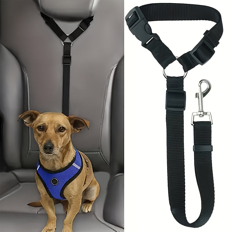 Dog Car Safety Harness Vest - Adjustable Padded Belly Band with Solid Metal Buckle, Ergonomic Support & Auto Seatbelt Clip for Pet Travel, Comfortable Dog Vehicle Restraint for Small Medium & Large Dogs