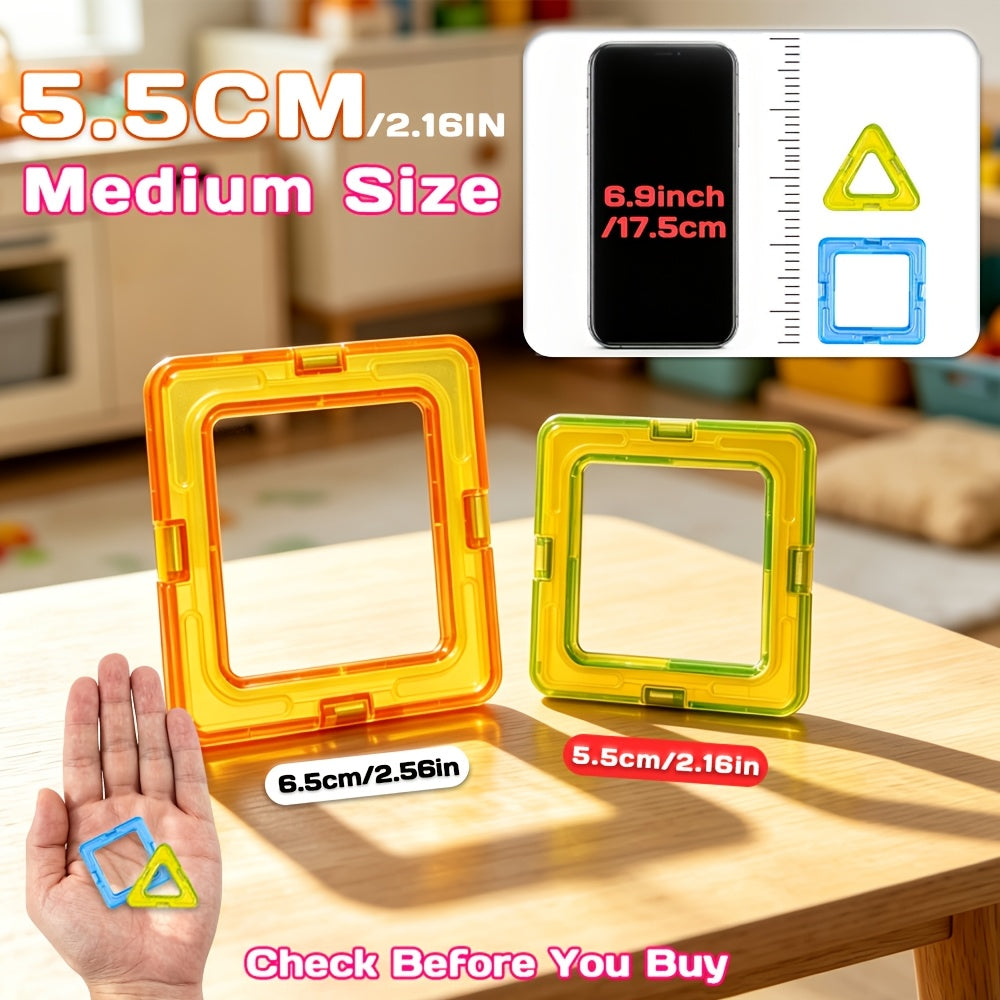 Magnetic Building Blocks Set 40/80/100pcs for Kids – STEM Educational Magnet Tiles Construction Toy, Creative Learning Gift for Boys & Girls, Develops Hands-On & Problem-Solving Skills