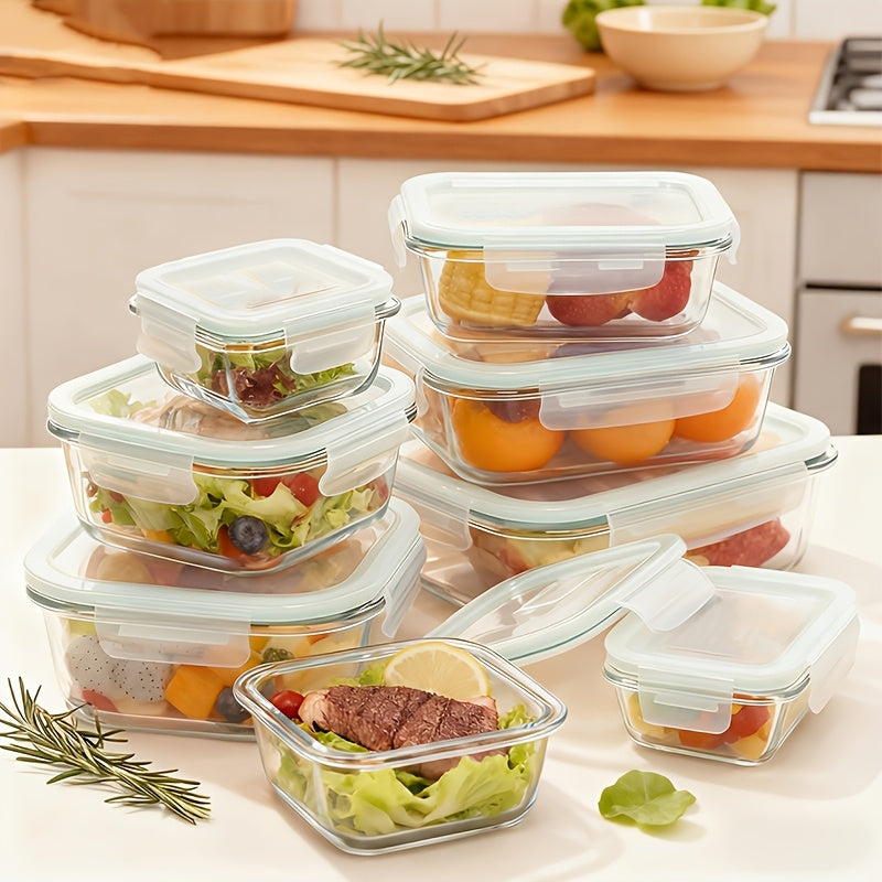 Airtight Glass Food Storage Containers 16-Piece Set – 8 Lids & 8 Containers, Microwave & Oven Safe, BPA-Free, Perfect for Meal Prep, Salads, Fruits, Vegetables, Sandwiches & Outdoor Picnic