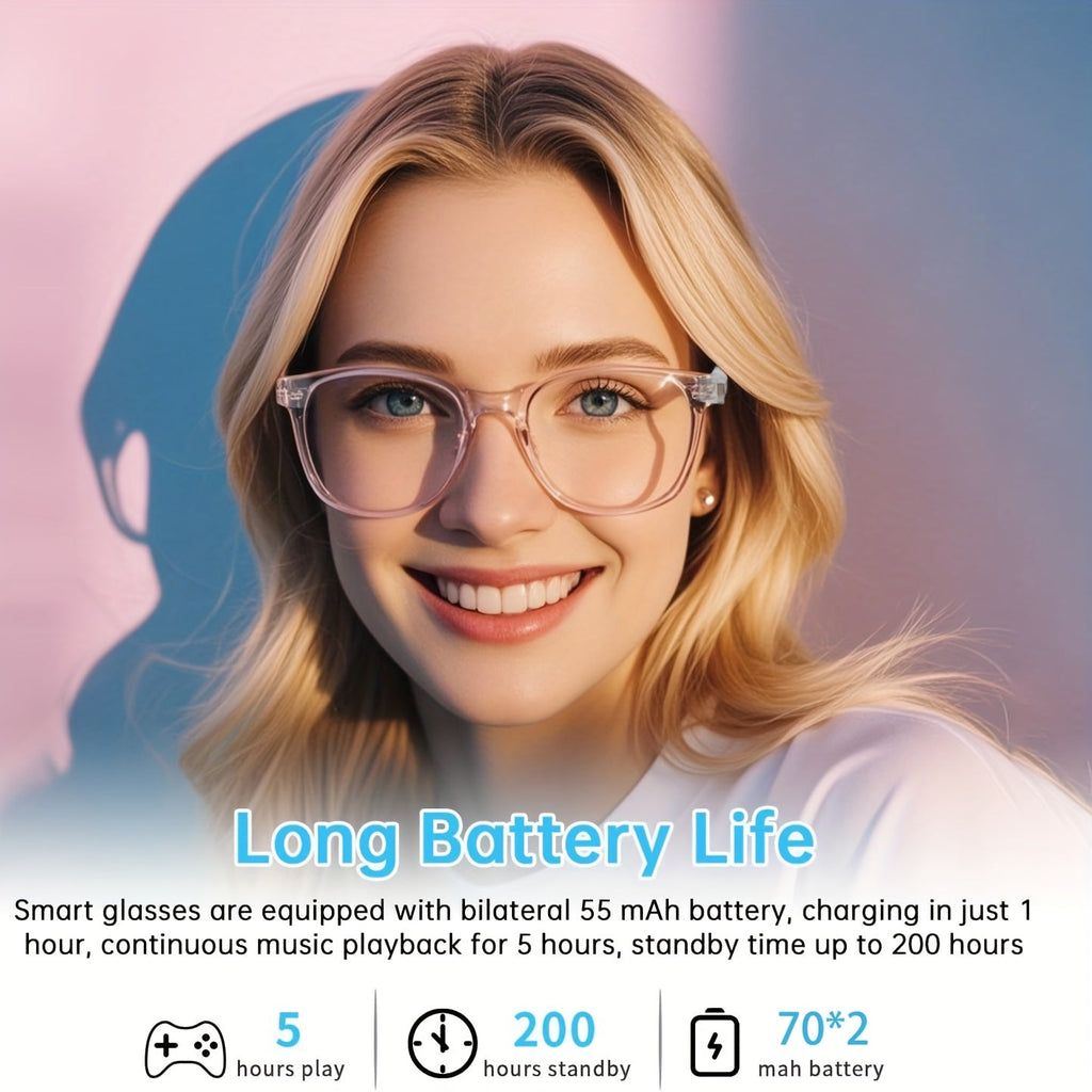 Smart Audio Glasses Bluetooth 6.0 – Auto-Dimming Photochromic Lenses, Anti Blue Light, Music & Phone Calls, Turns Into Sunglasses in Seconds, Multiple Frame Colors
