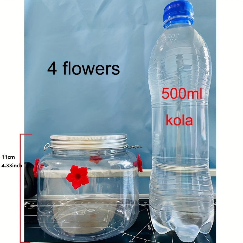 Large Hummingbird Feeder Outdoor 3-Hole & 4-Hole Flower Design Glass Nectar Feeder for Backyard Patio Garden Yard Decor – No Battery Required, Bird Watching Wildlife Gift