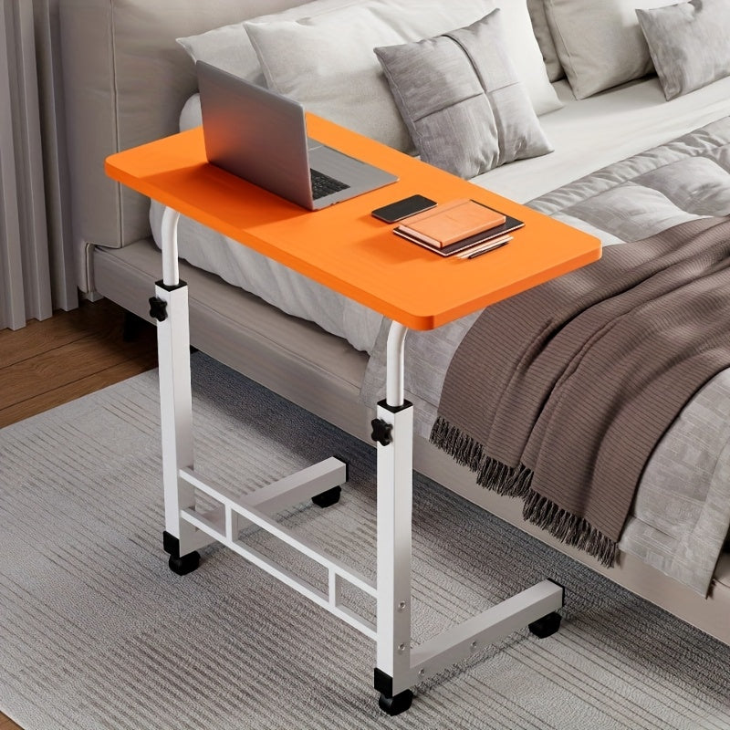 Height Adjustable Rolling Laptop Desk with Wheels – Sit to Stand Mobile Overbed Table, 2-Tier Storage Computer Stand for Bed Couch Home Office Workstation, 6 Colors