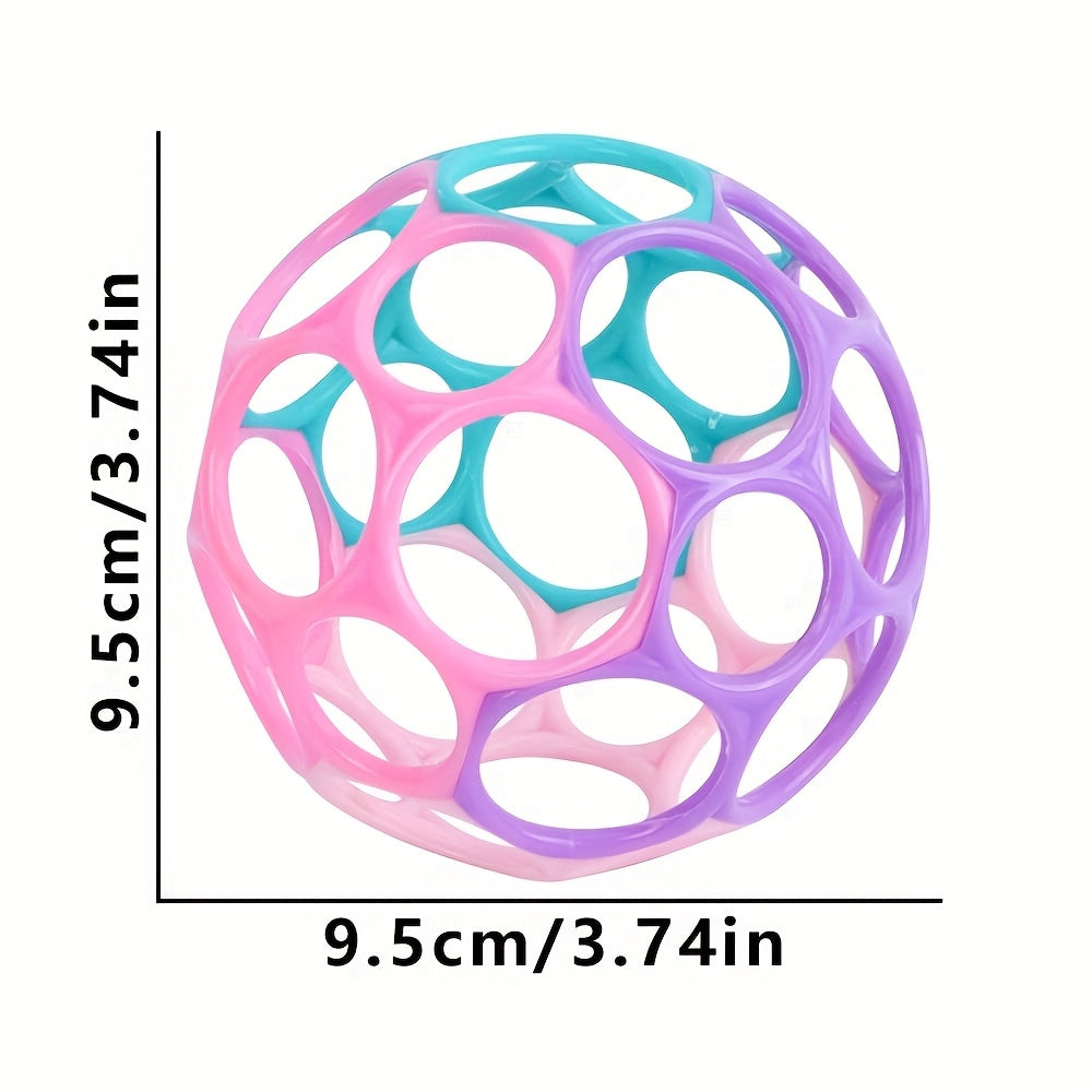Baby Grip Ball 4-Color Combination Soft Cutout Design Infant Hand Grip Toy Sensory Ball Exercises Baby Flexibility Fine Motor Skills Development Toy Gift for Infants Toddlers