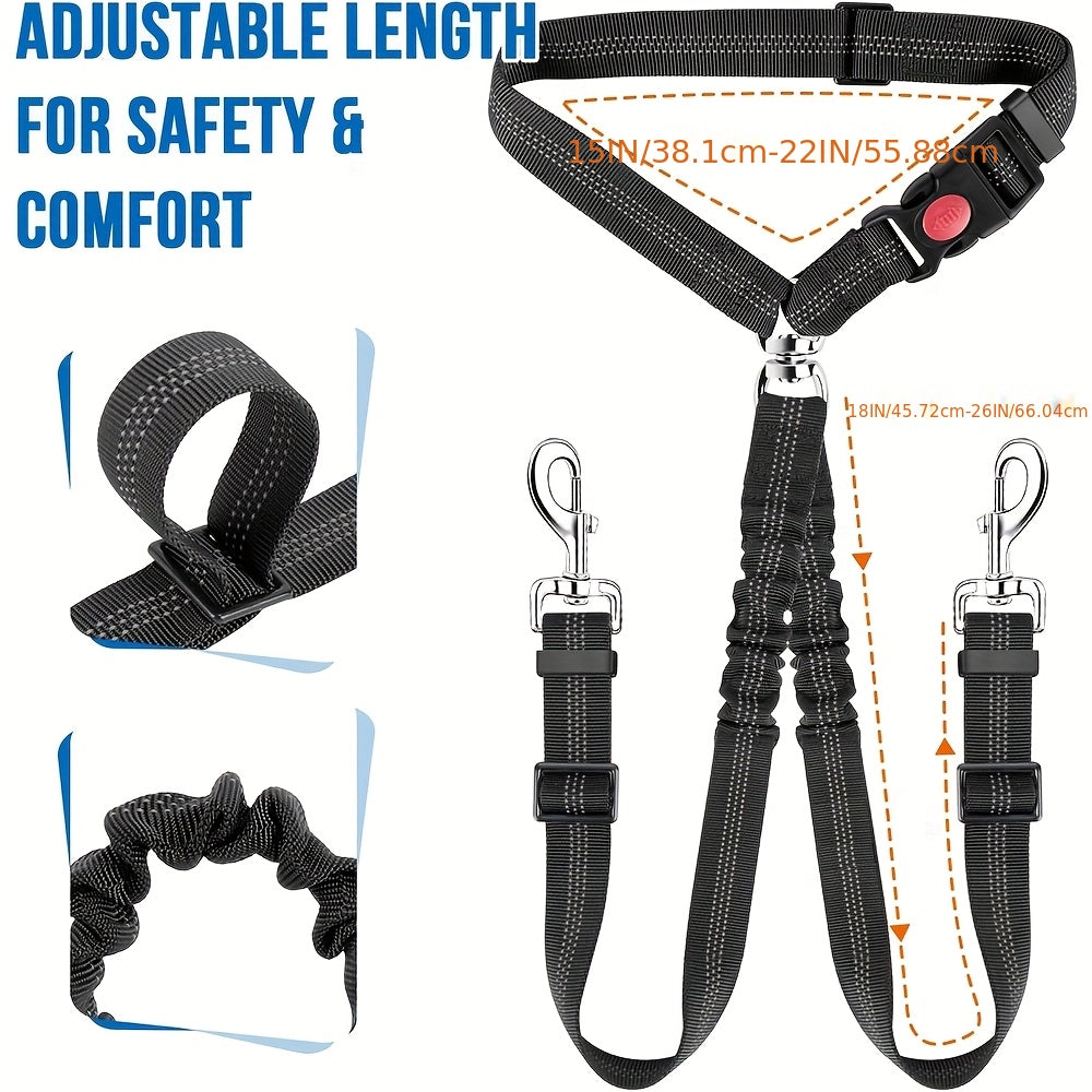 Double Dog Leash Coupler 360° Rotating Anti-Tangle – No-Twist Dual Dog Walking Leash for Two Dogs, Comfortable Tangle-Free Dog Lead for Small Medium Large Breeds, 7 Colors