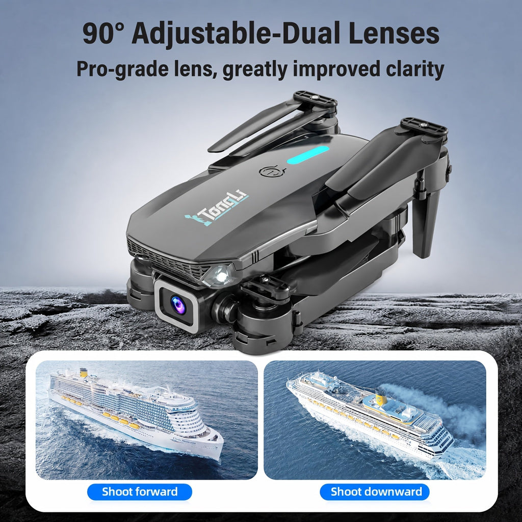 TongLi RC Drone with Dual/Single Camera or No Camera - FPV Altitude Hold Headless Mode Gesture Photo & Video, One-Key Takeoff/Landing, Drop-Resistant Beginner RC Quadcopter, Gift for Kids & Adults