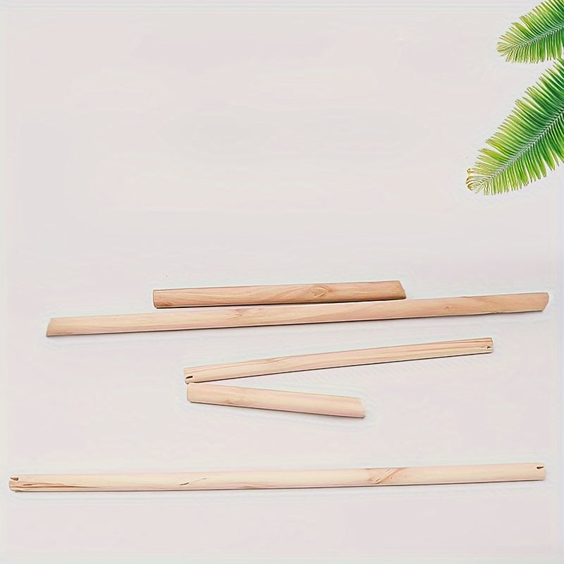Natural Wood Parrot Perch Bar for Bird Cage - Solid Wood Standing Pole with Slotted Ends for Chewing & Nail Grinding - Bird Cage Accessory for Parrots Cockatiels Conures Budgies Lovebirds 35.5cm