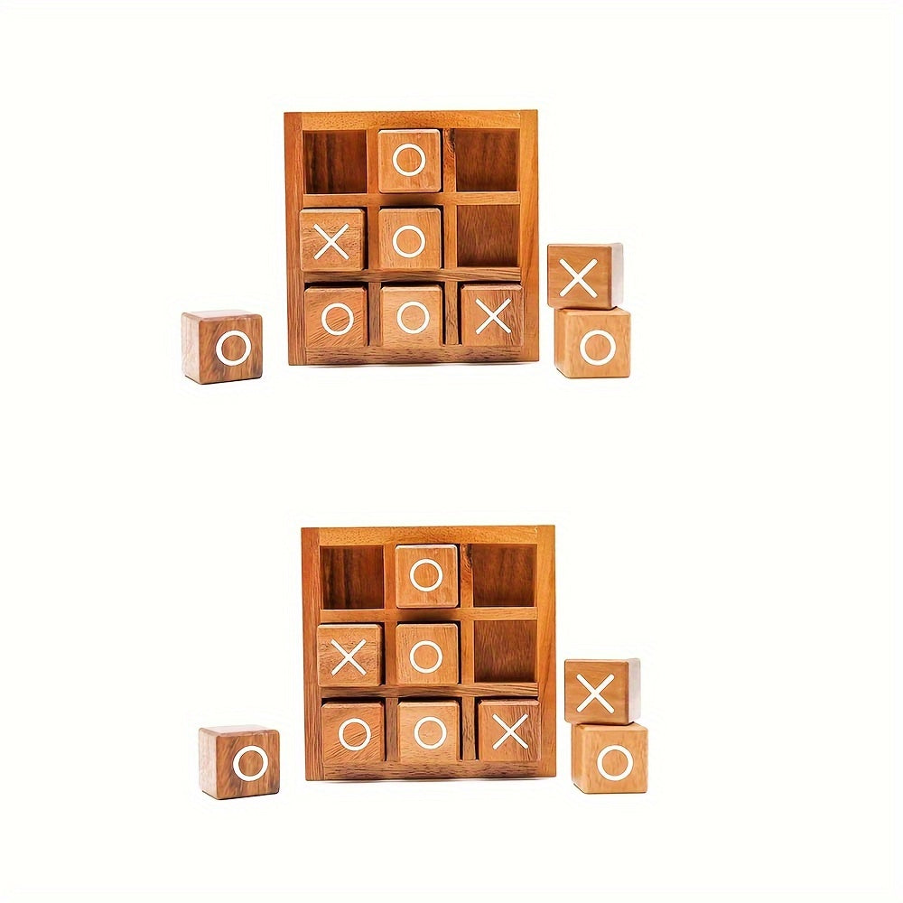 Wooden Tic Tac Toe Board Game 2-Pack – Classic X & O Block Strategy Game for Kids & Family, Educational Parent-Child Interactive Tabletop Game, Fun Gift for Game Night, Christmas & Birthday