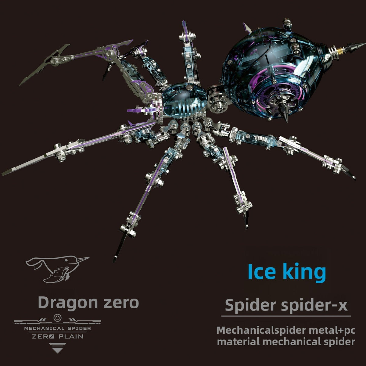 Mechanical Spider Metal Construction Kit - Intricate 3D Metal Model Building Set for Adults Ages 18+, Battery-Powered Figurine, Red Vermilion | STEM Desk Decor Gift for Men Boys Collectors