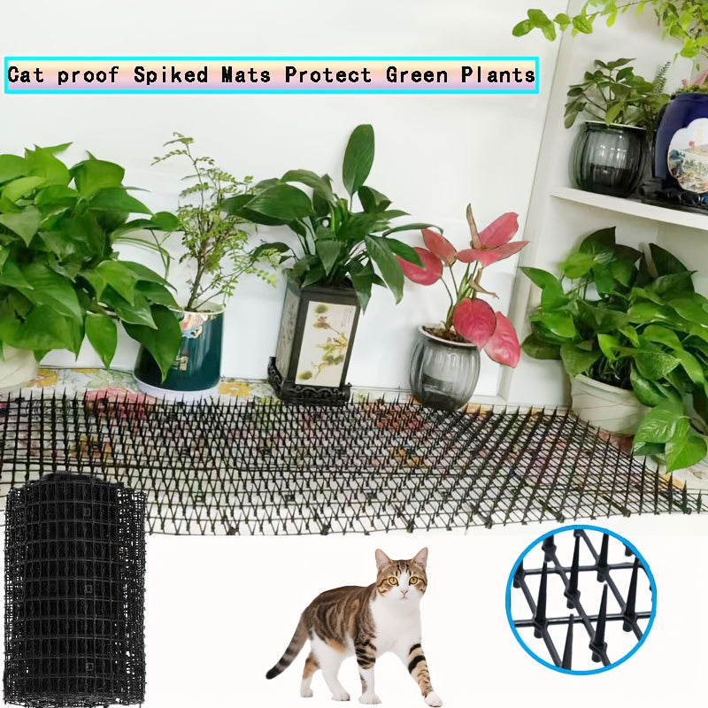 Cat Scat Mat with Plastic Spikes – 6.5ft or 13.1ft Outdoor & Indoor Cat Deterrent Mat, Keeps Cats Off Garden Beds, Yard, Couch & Furniture, Humane Cat Repellent Spike Strip, Flexible & Durable