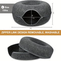Cat Tunnel Bed Indoor Hiding Place - Donut Cat Bed All-Season Collapsible Cat Tunnel with Hole for Indoor Cats, Soft Plush, Dark Gray & Light Gray, Available in 20 & 24 Inches, Perfect Cat Gift