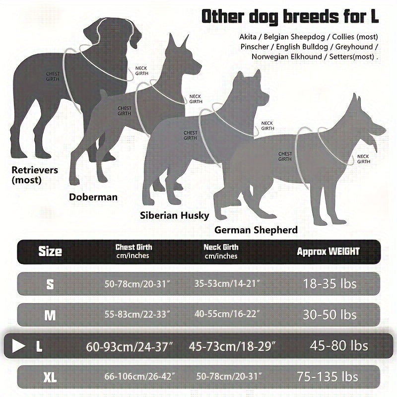 No Pull Tactical Dog Harness with Control Handle - Durable Vest with Reflective Straps for Large Dogs, Ideal for Training, Working & Service Dogs