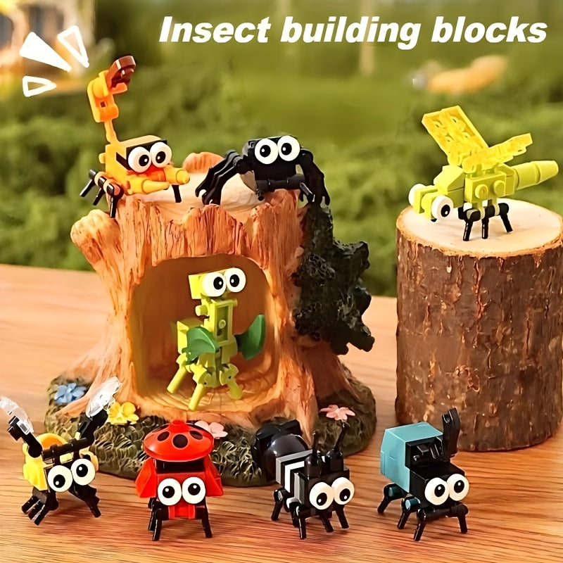 12-Type Mini Animal & Insect Building Blocks Set for Kids - Small Particle Interlocking Bricks with DIY Assembly Animal Models, STEM Construction Toy, Birthday Party Gift & Classroom Activity