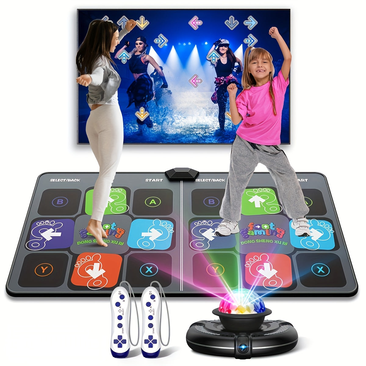 Dance Mat for Adults & Kids – Double User Dance Pad for TV, Plug & Play Electronic Dancing Mat with Smart Camera, Exercise Dance Game for Family Fun, Birthday & Christmas Gift Idea