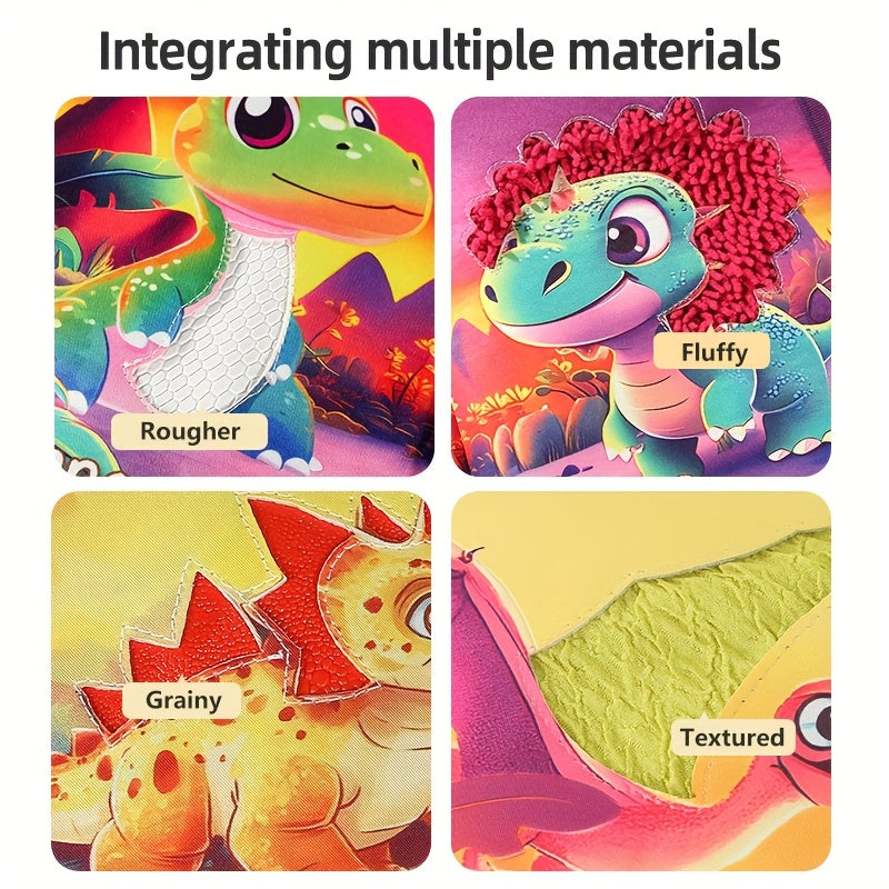 Animal Touch & Feel Book for Toddlers – Interactive Tactile Sensory Learning Book with Rip-Resistant Polyester Pages – Wildlife, Dinosaurs & Farm Animals – Cognitive Development Gift for Babies & Preschool Kids Ages 0-3