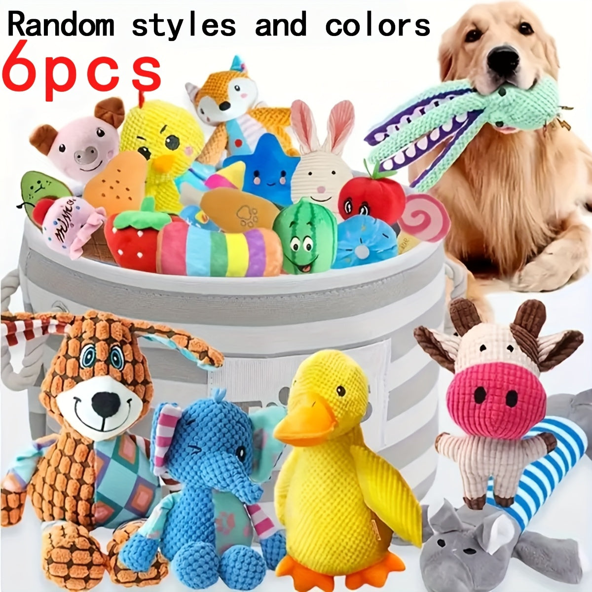 Puppy Teething Toys Set for Small Dogs - 6 or 12 Pack Plush Squeaky Dog Toys Assorted Styles, Soft Chew Toy Bundle for Puppies & Small Breeds, Variety Pack Dog Gift for Biting & Boredom Relief