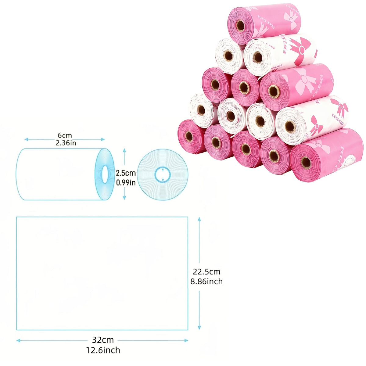 Dog Poop Bags 120 Count 8 Rolls - Ultra-Thick Leak-Proof Pet Waste Bags with Odor Control & Beautiful Pattern, Durable Dog Cleanup Bags for Large Medium & Small Dogs, Perfect Pet Gift for Dog Lovers