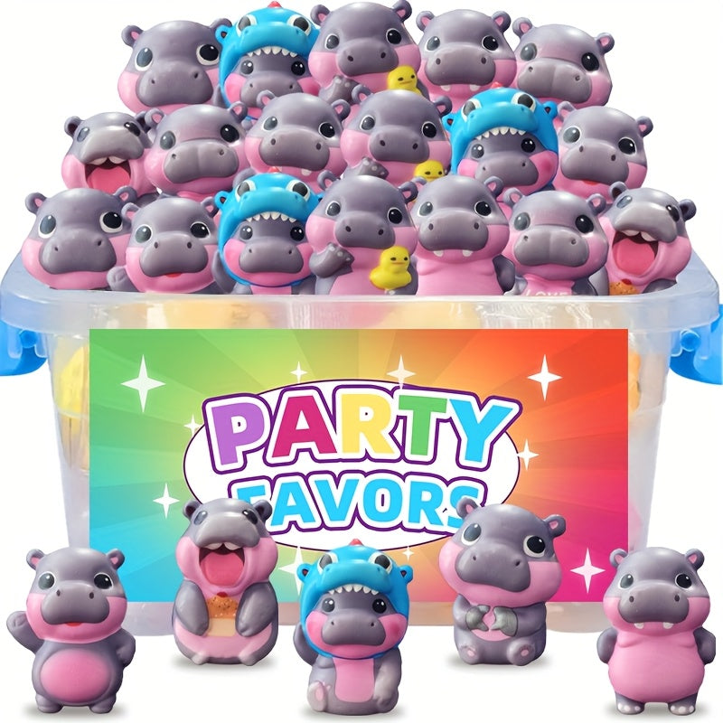 Mini Hippo Squishy Slow Rising Squeeze Toys - 10 or 20pcs Assorted Variety Pack, Sensory Fidget Toys for Kids, Party Favors Classroom Rewards Easter Goodie Bag Stuffers, Holiday Gift for Boys Girls