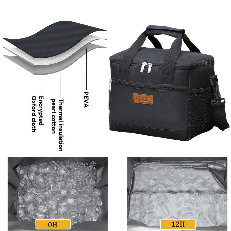 Insulated Lunch Bag Foldable Portable Thermal Bento Box Tote Leakproof Aluminum Foil Lining Keeps Food Cold Fresh for Work Travel Picnic School