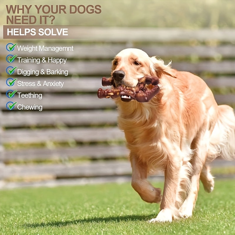 KYLINSURE Unbreakable Durable Dog Chew Toy for Medium & Large Dogs – Realistic Beef Flavor Rubber Chew Stick, Safe Teething & Gum Health Training Toy for Aggressive Chewers, Long-Lasting Dog Chew