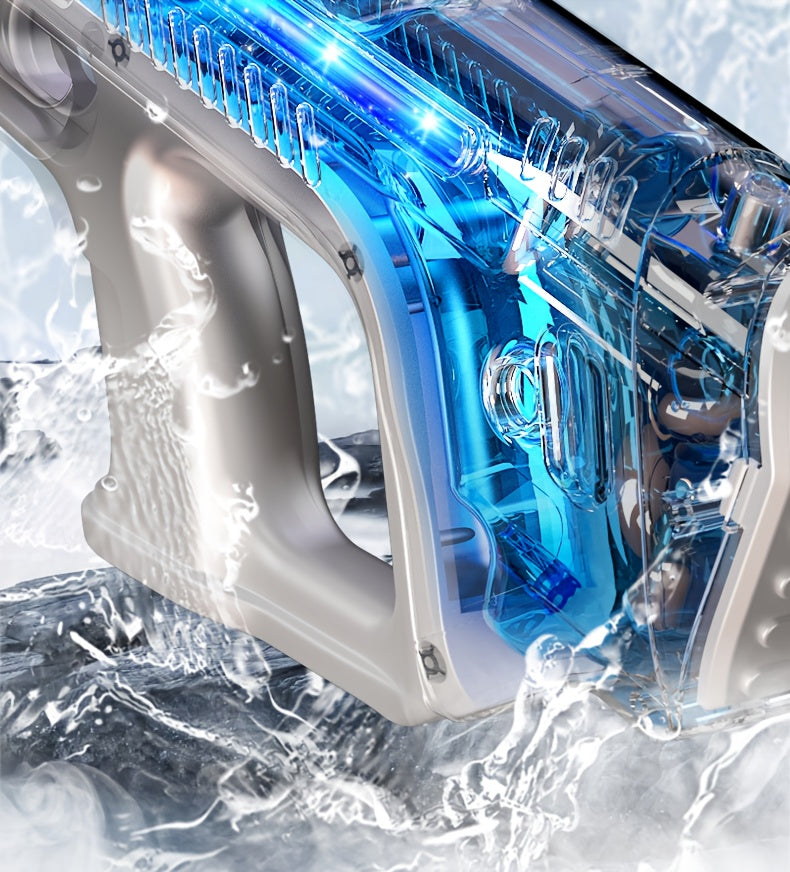 Electric Water Gun Auto-Fill with LED Pulse Light – 40ft Long Range Rapid-Fire Squirt Gun, USB Rechargeable 240-Shot Tank, Water Blaster for Kids & Adults, Pool Beach Backyard Summer Fun