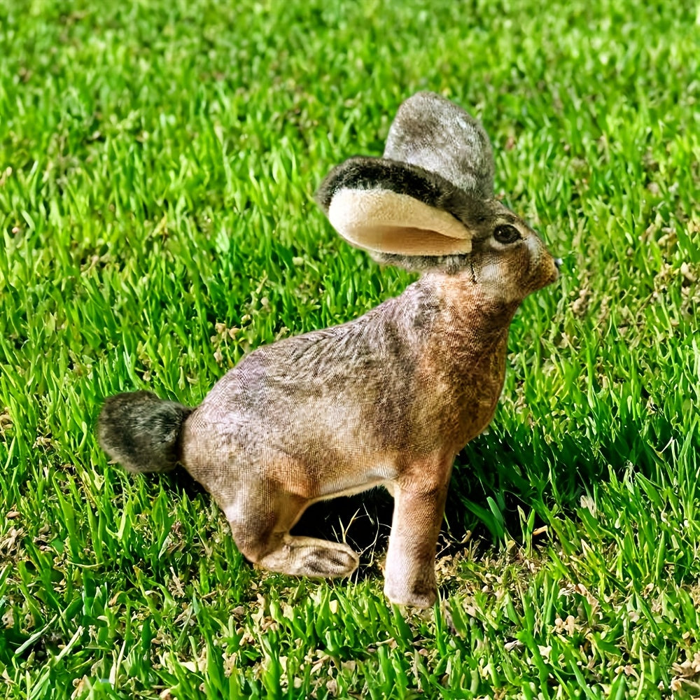 Realistic Rabbit Squeaky Dog Toy – Soft Plush Fabric Chew Toy for Puppies & Dogs, Tear-Resistant Odorless Squeaker Molar Toy, Comforting Interactive Pet Companion for Small to Large Dogs, No Battery Needed