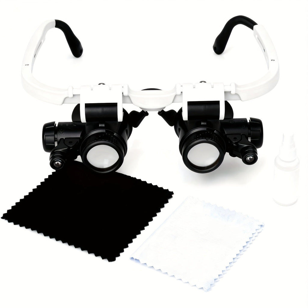Head Mounted Magnifier 8X 15X 23X Hands-Free Dual Lens Magnifying Glasses with Adjustable Headband for Jewelry Making Electronics Repair Crafting Reading and Precision Work