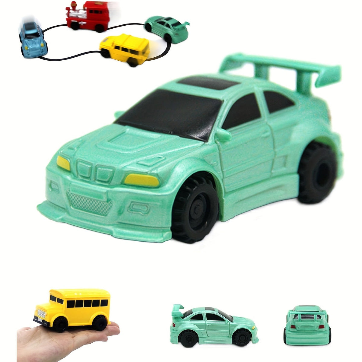 Magic Pen Line Induction Toy Car for Kids – Automatic Road-Following Mini Vehicle – Racing Car Building Blocks, Train, Fire Truck, School Bus, Off-Road – Creative STEM Toy Gift for Boys & Girls Ages 3+