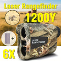 Laser Rangefinder 1200 Yards – 6X Magnification, Rechargeable, Slope Compensation, Flagpole Lock, Speed & Altitude Measurement, Golf & Hunting Camo Design