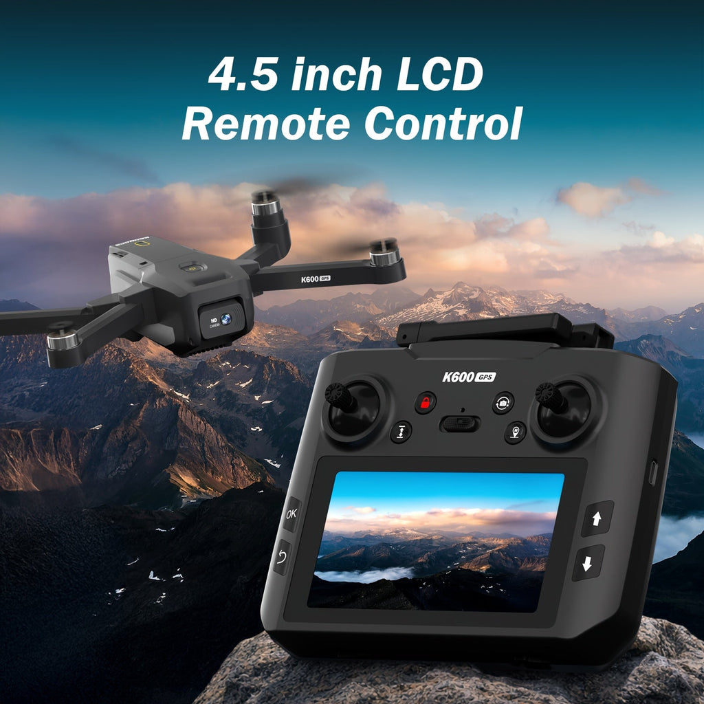 GPS Drone with Camera for Adults 4.5-Inch LCD Screen Remote, Brushless Motor, GPS Auto Return & Follow Me, Gesture Flight, Altitude Hold, 32G SD Card, Under 250G – Professional RC Quadcopter for Beginners