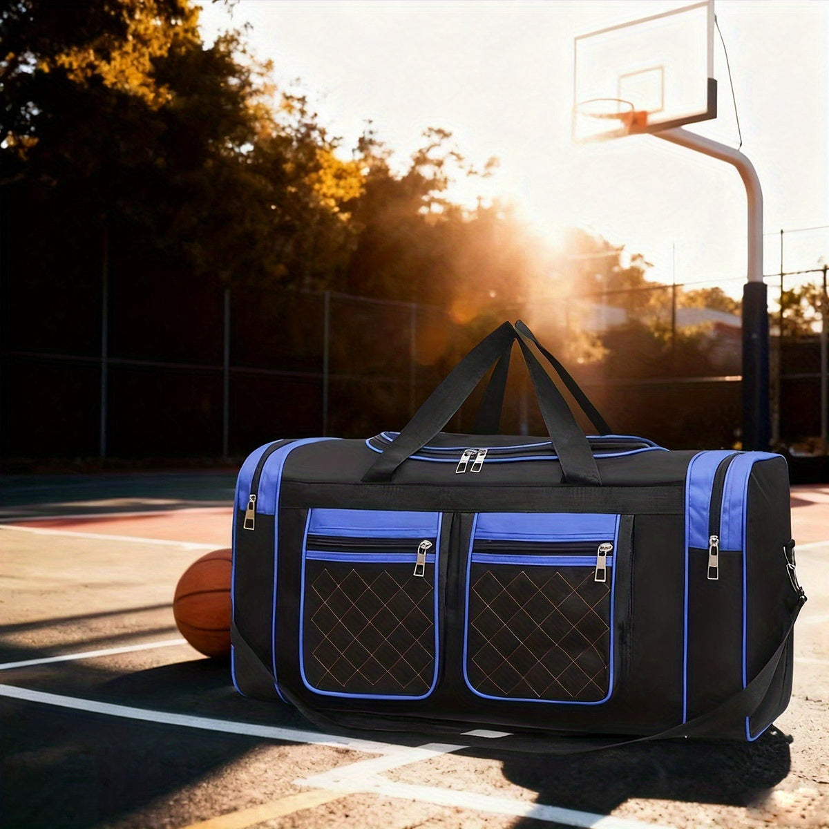 Large Capacity Travel Duffel Bag for Men & Women – Heavy-Duty Gym Bag with Multi-Pocket Design, Adjustable Shoulder Strap & Zipper Closure for Fitness, Weekend Trips, Business Travel & Outdoor Use