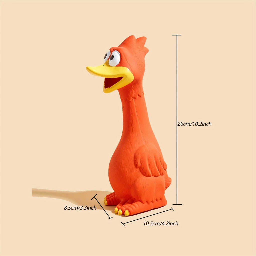 Squeaky Chicken Duck Dog Chew Toy – Durable Latex Screaming Squeaker Toy for Dogs, No Battery Needed, Teeth Grinding & Interactive Play for Puppies and Adult Dogs, Blue Duck & Green Chicken