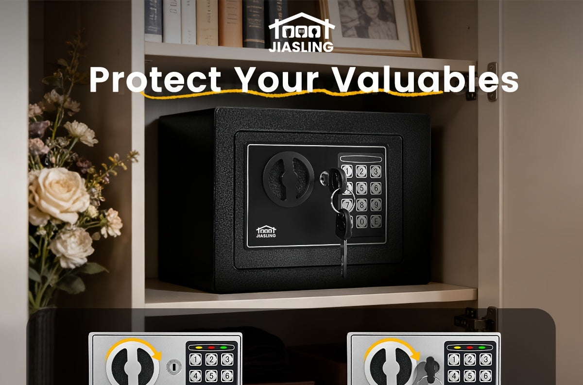 Fireproof Home Safe with Digital Keypad, Keys & Passcode Lock – Includes Fireproof Money Bag, Sensor Light & Adjustable Shelf for Home Office Business Money Valuables