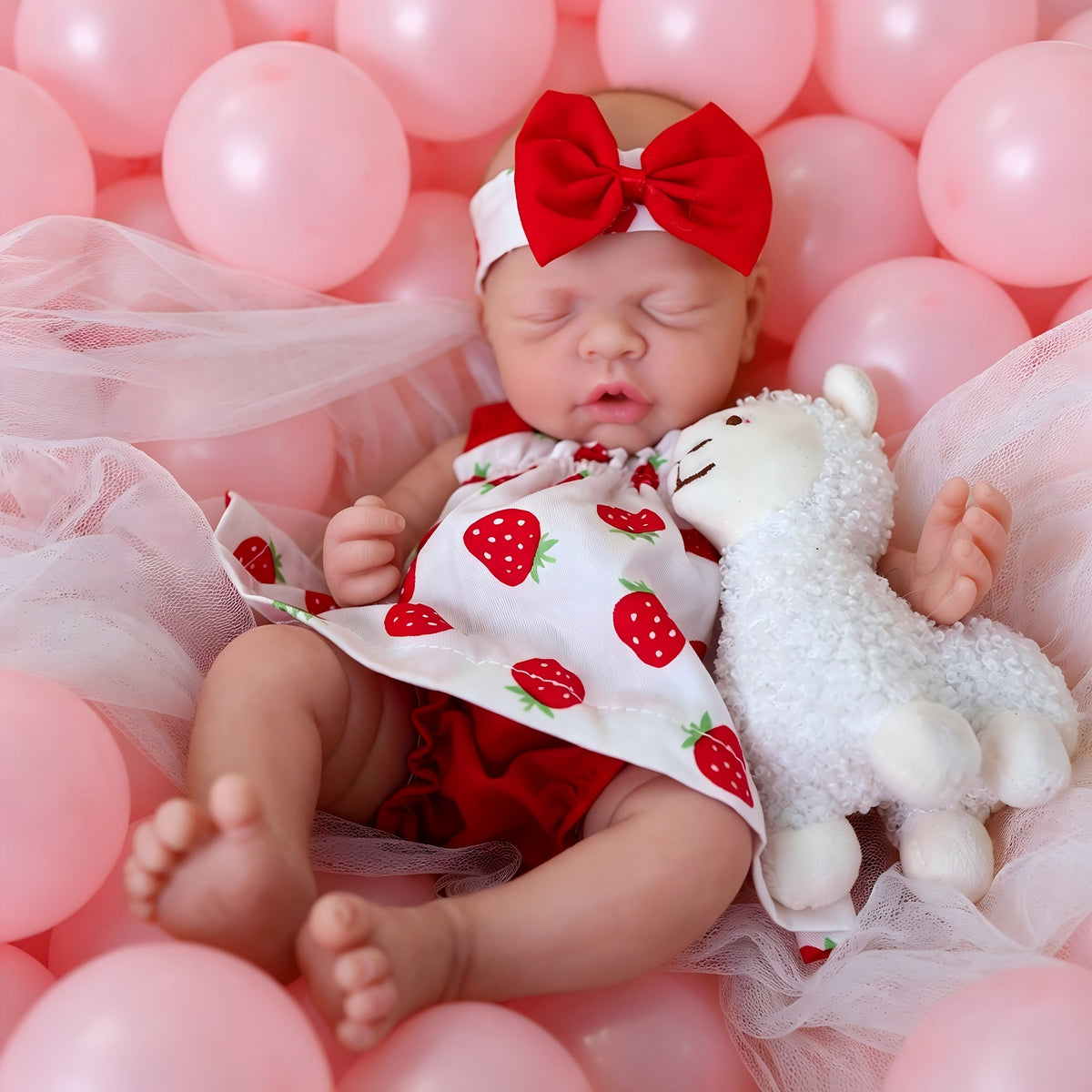 Full Body Solid Silicone Baby Doll 12 Inch, Realistic Lifelike Newborn Girl Doll with Soft Real Touch Skin, Closed Eyes - Includes Clothes, Bottle, Pacifier & Birth Card, Holiday Christmas Birthday Gift