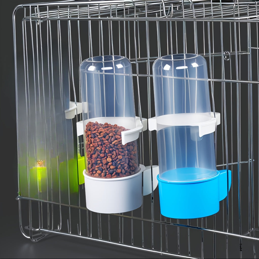 Automatic Bird Water Dispenser & Feeder Transparent PP Durable Bottle for Parrots Finches Cockatiels Budgies – No Battery Gravity-Fed Cage Waterer 2/4pcs