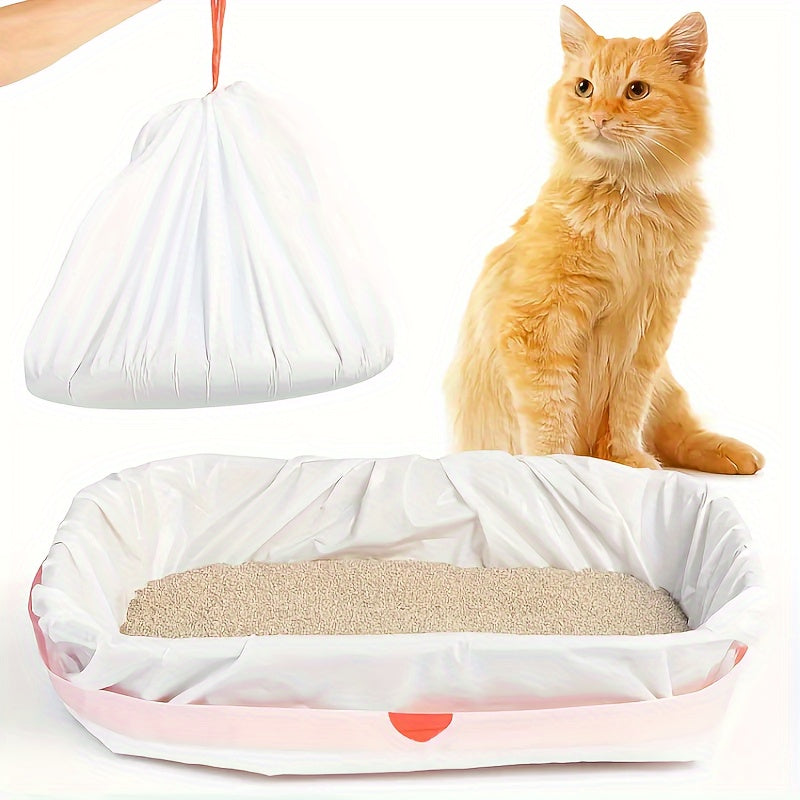 Cat Litter Box Liner Bags Extra Thick Disposable - Large Heavy Duty Plastic Litter Pan Liners for Easy Cleanup, Leak-Proof Waste Bags Compatible with Small Medium Large Litter Boxes, Bulk Pack S/M/L Sizes