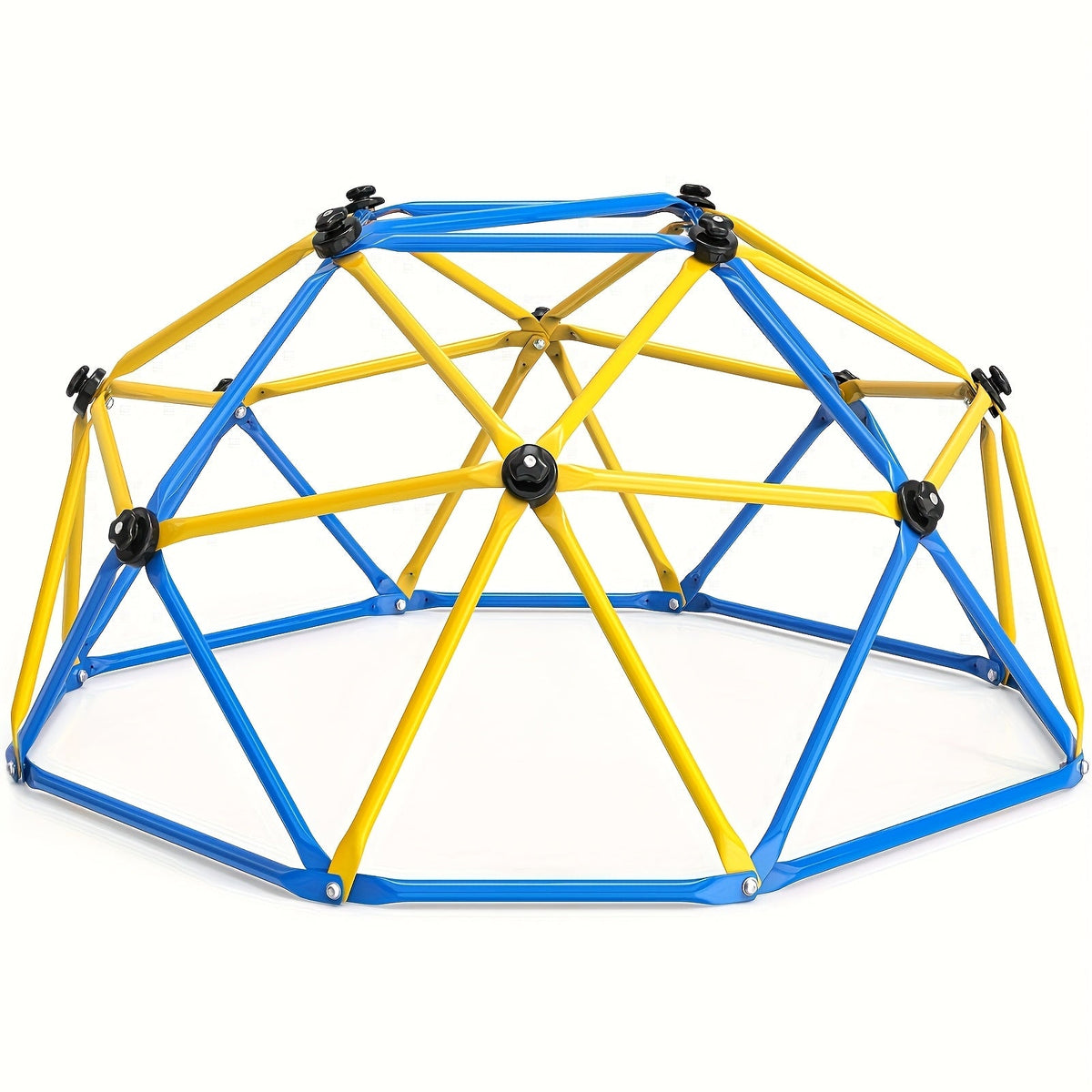 6-Foot Outdoor Kids Climbing Dome Backyard Jungle Gym with Stainless Steel Frame Weather-Resistant 600 Lbs Capacity Safe Activity Center Gift for Boys Girls Ages 3 to 10 Years Yellow Blue