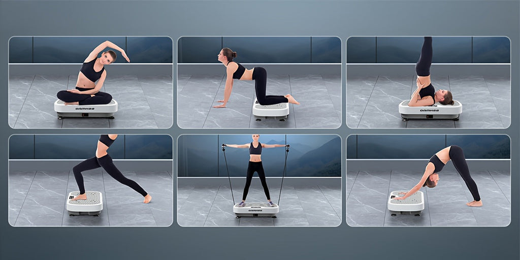 Vibration Plate Whole Body Workout Machine Lymphatic Drainage Fitness Platform Silent Motor Adjustable Speed Control Home Gym Exercise Equipment for Weight Loss Muscle Toning