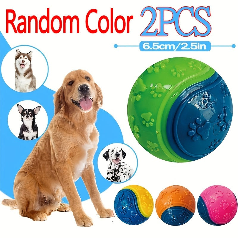 Squeaky Dog Balls 2-Pack - Soft TPR Rubber Chew Toys for Dental Health & Training, Durable Interactive Dog Toy for All Breeds, Fetch & Play Squeaker Ball Set for Puppies and Adult Dogs