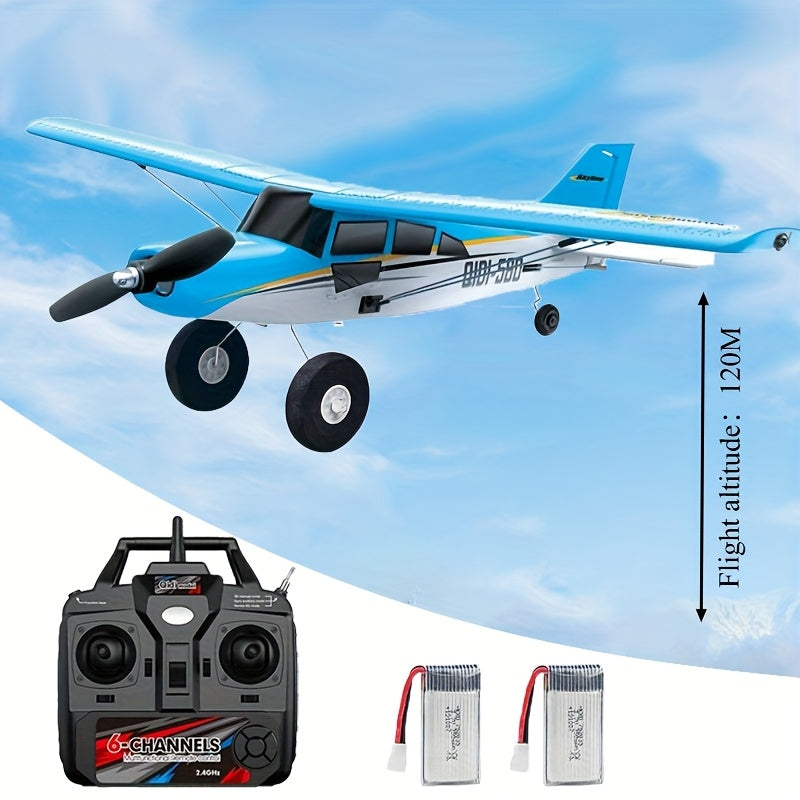 RC Airplane Brushless Motor 6-Channel Remote Control Plane with 6-Axis Gyro 3D Stunts Fixed Wing EPP Foam Aircraft – QIDI560 Outdoor Hobbyist Aerobatic Stunt Plane with 2 Batteries, Lightweight Design