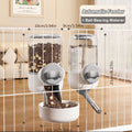 Hanging Gravity Pet Feeder and Water Bottle Set 2pc - 33.81oz Anti-Leak Ball Water Dispenser & Gravity Feeding Bowl for Cats Dogs Rabbits Small Pets - No Battery Needed Cage Mount Detachable