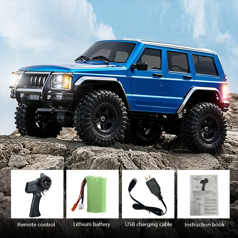 1:18 Scale RC Rock Crawler 4x4 All Terrain Remote Control Car – High-Torque Diamond Axles, LED Lights, Heavy-Duty Chassis – Extreme Off-Road RC SUV for Adults & Kids – White, Gray, Blue, Green