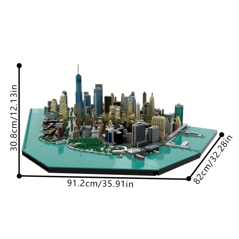 10556 Pcs New York Financial District Building Blocks MOC Architecture Model - NYC City Skyline Collector Set for Adults, Large Scale Urban Display Build, Expert STEM Gift