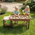 Kids Wood Sensory Sand and Water Activity Table with Sink Water Pump 33 Sand Toys Rake Shovel Indoor Outdoor Sandcastle Building Toddler Learning Sensory Play Gift for Boys Girls Ages 3 Plus