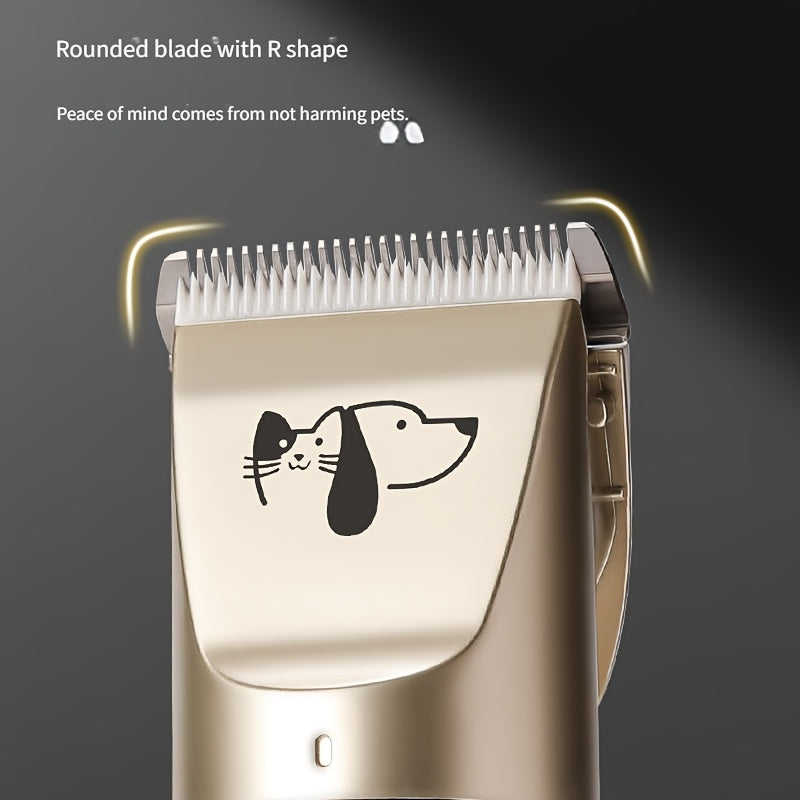 Professional High-Power Pet Grooming Clipper Heavy-Duty Electric Dog Cat Hair Trimmer for Large Breeds Teddy Poodle Salon Use Low Noise Corded Clipper Golden