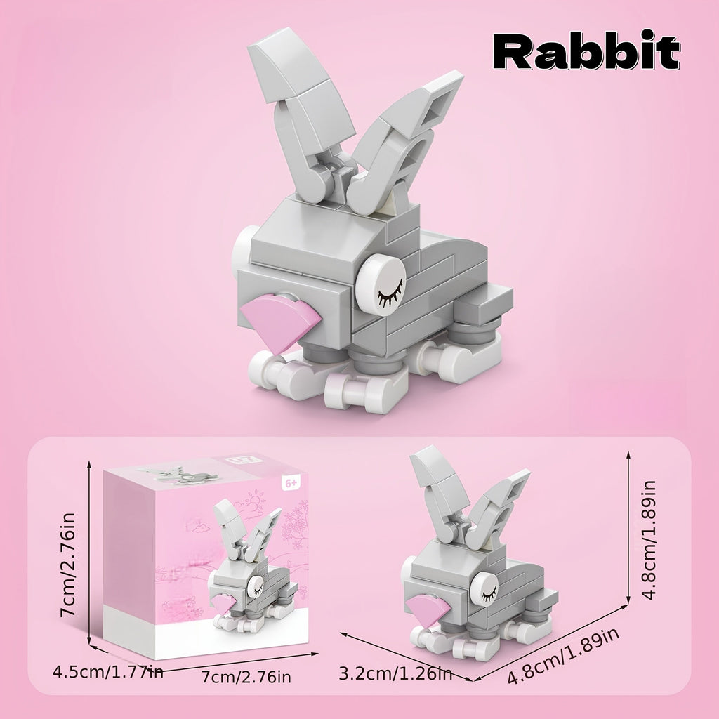 10pcs Cute Animal Building Block Set for Kids - Mini Puppy Rabbit Duck Piglet Figure Building Blocks, Creative Educational Animal Toy for Toddlers, Christmas Birthday Gift Box for Boys Girls Ages 3+