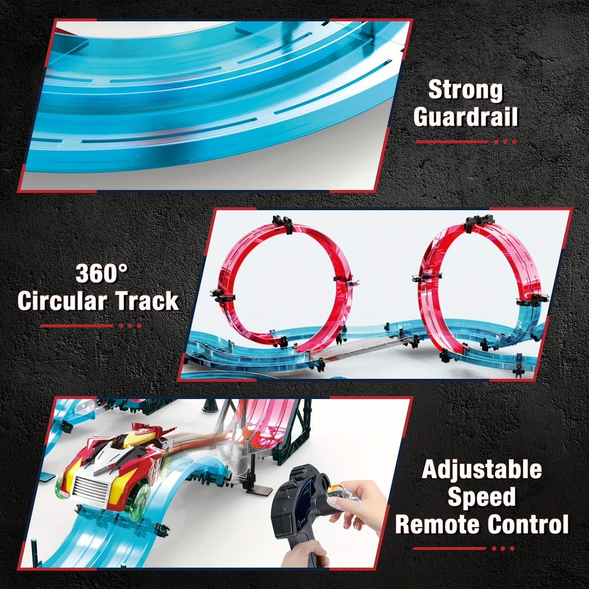 RC Track Car Rail Racing Toy Set, Build Your Own 3D Super Track Slot Car Playset with 2 Cars & 2 Remote Controllers – STEM Kids Gift for Boys Girls Ages 6+