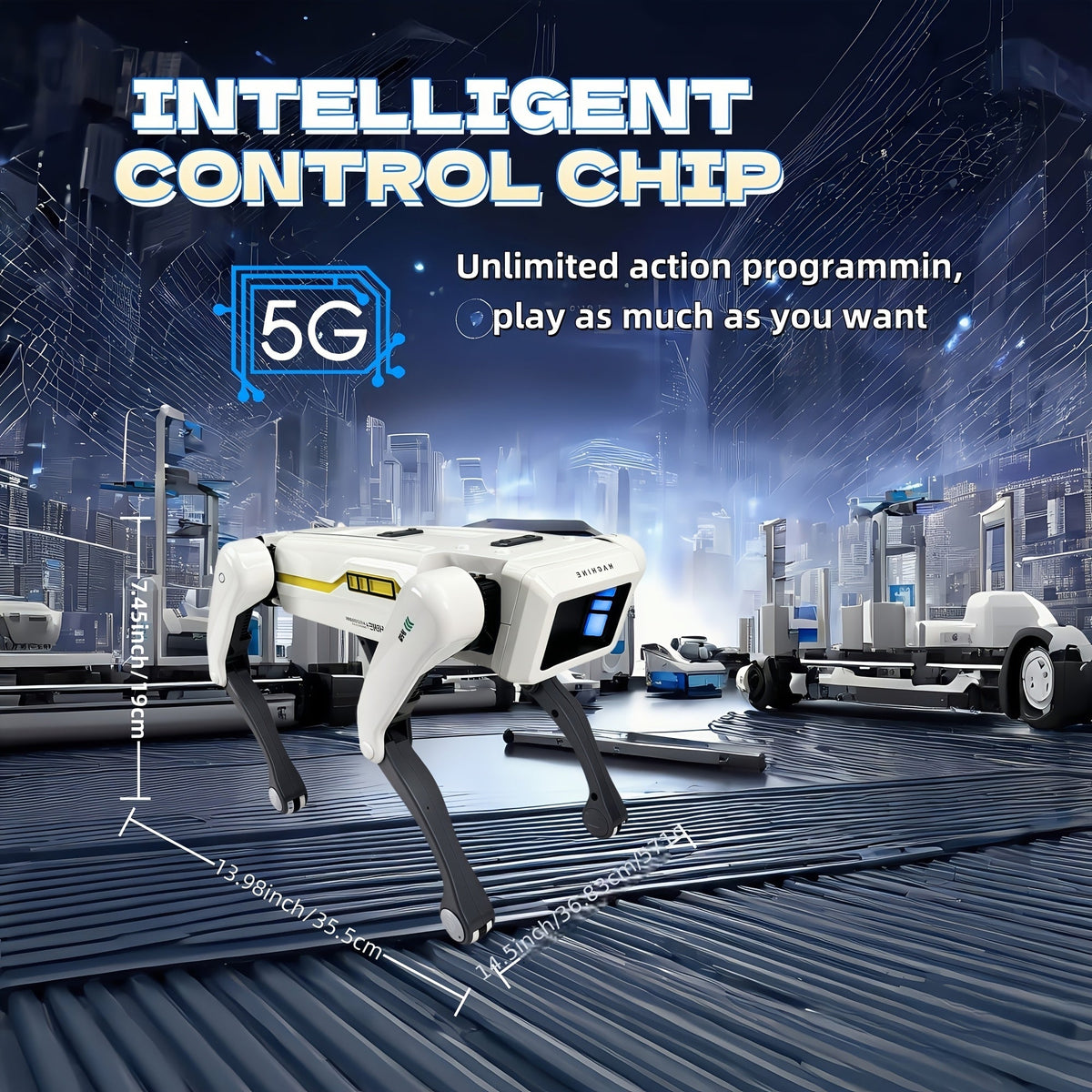 Smart Robotic Dog Toy - AI Voice Control Robot Dog with App & Remote Control, 92-Foot Range, Voice Commands, Interactive Robot Pet for Kids Adults | Top Christmas Birthday Holiday Gift