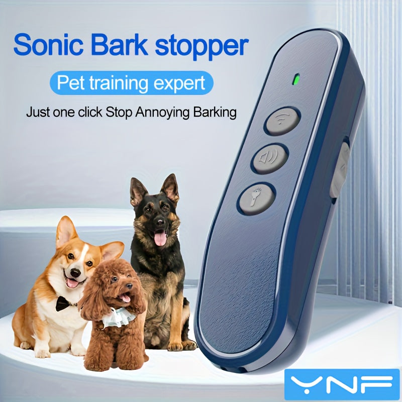 Anti Barking Device Rechargeable Ultrasonic Dog Bark Deterrent - Soundwave Technology Stop Barking Humanely, Safe for All Dog Sizes, No Shock No Shouting Indoor Outdoor Dog Behavior Training Tool