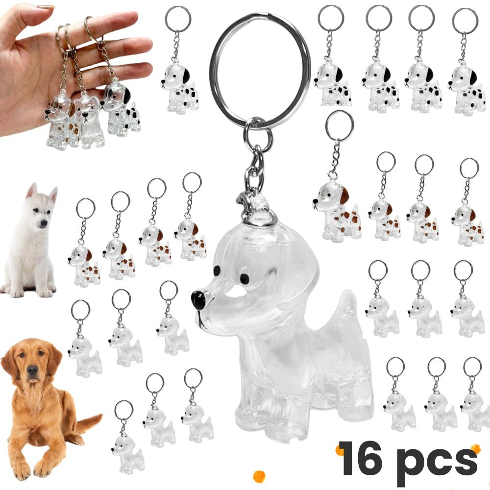 Pet Hair Memorial Keychain Capsule – 16-Pack Transparent Gashapon Storage Charm for Dog & Cat Hair Keepsake, Commemorative Collectible Bag Accessory, Unique Gift for Pet Owners & Animal Lovers