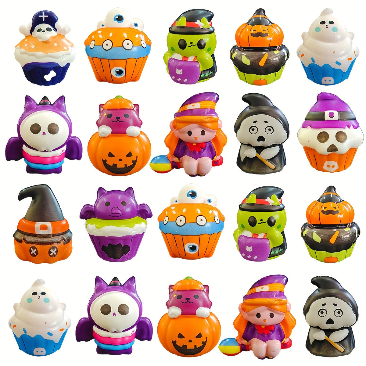 Halloween Squeeze Toys 10 Pack Slow Rising Squishy Party Favors - Assorted Spooky Squishies for Kids, Bulk Halloween Party Favors, Classroom Rewards, Birthday Gifts for Boys & Girls, Goody Bag Fillers